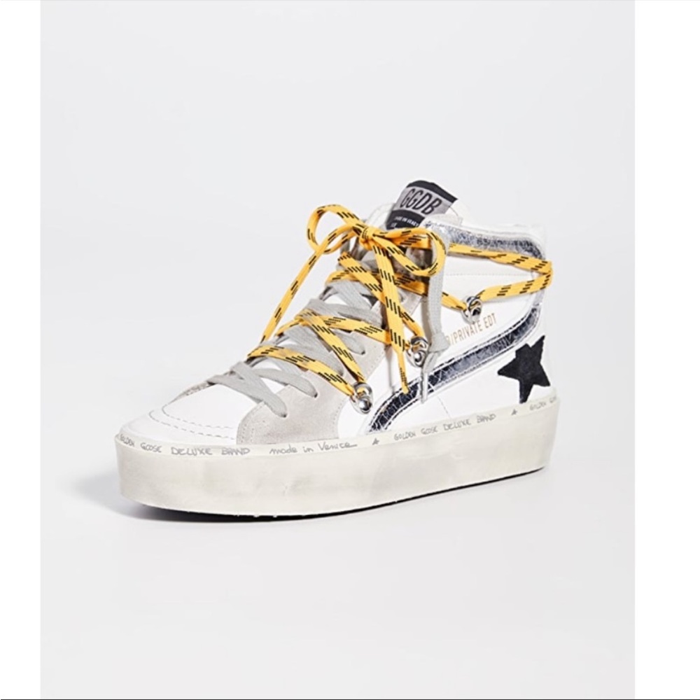 RARE! Hi Slide White Yellow Golden Goose 37